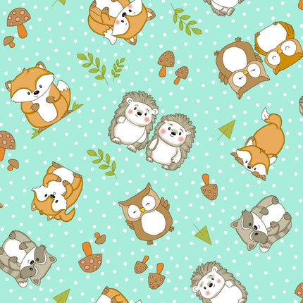 Woodland Critters Comfy Flannel Fabric