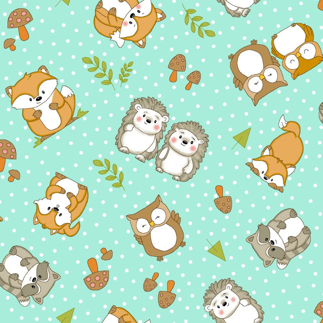 Woodland Critters Comfy Flannel Fabric