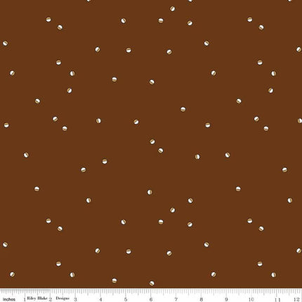 Let's Wander Bobbers Brown Cotton Fabric