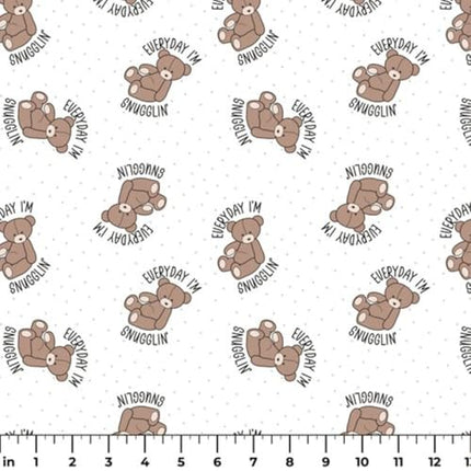 Itty Bitty Jack Everyday I'm Snugglin' Flannel Fabric