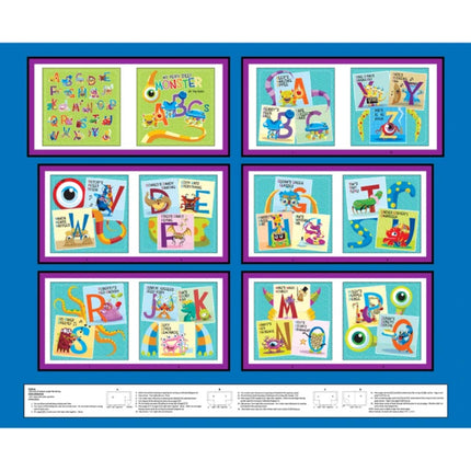 My Silly Monster ABCs Book Panel - Blue