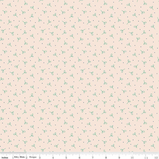 Farmer's Daughter Seedling Background Leaf Cotton Fabric