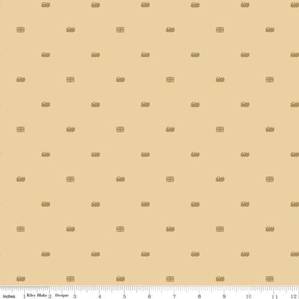 Thomas & Friends™ 80th Anniversary Train Dots Flax Cotton Fabric