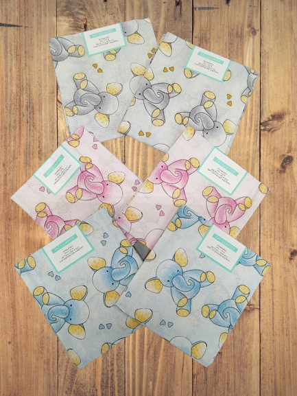 Elephant Cotton Fabric - Fat Quarters (18"x22") Set of 6 Precut