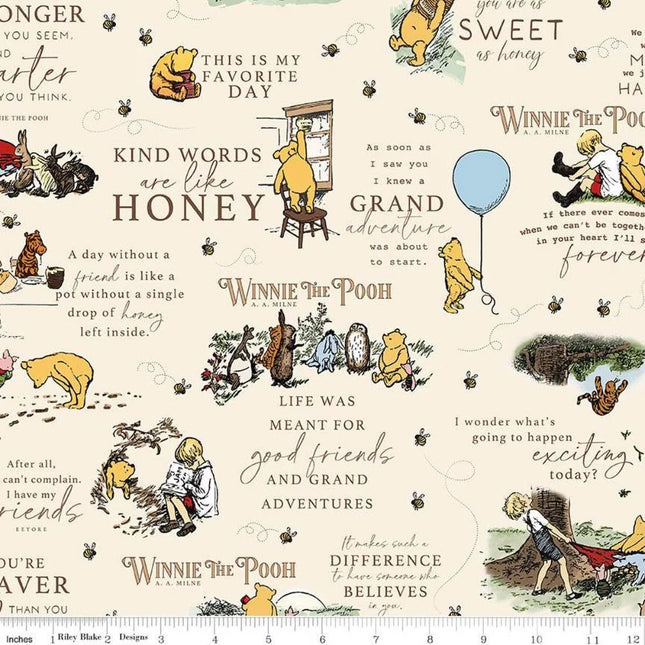 Winnie the Pooh Main Cream Cotton Fabric