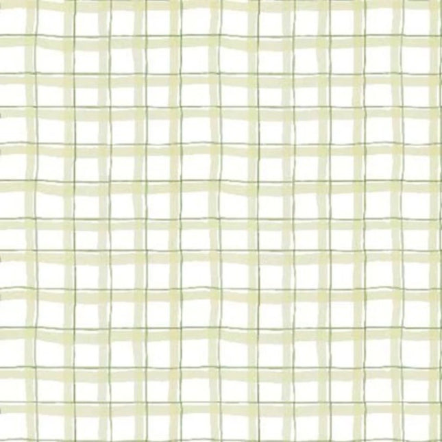 Intriguing Mushrooms Plaid Cotton Fabric
