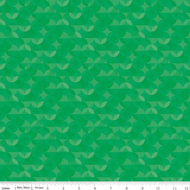 Pillowcase - New Box of Crayons Kaleidoscope Green Cotton