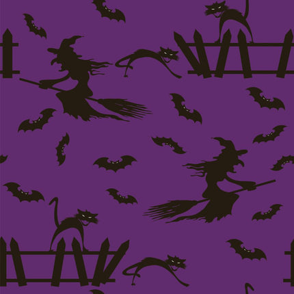 Speed Demon Allover - Purple Cotton Fabric