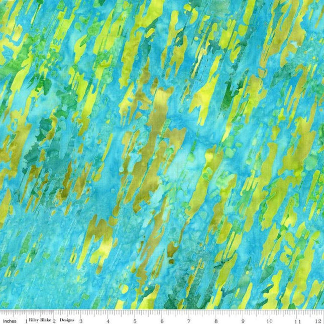 Batiks Lets Play Ball! Streaks Pistachio Cotton Fabric