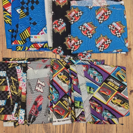 Assorted Car Racing Fabric - 1 lb Scrap Bundle