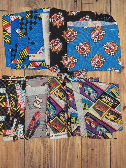 Assorted Car Racing Fabric - 1 lb Scrap Bundle