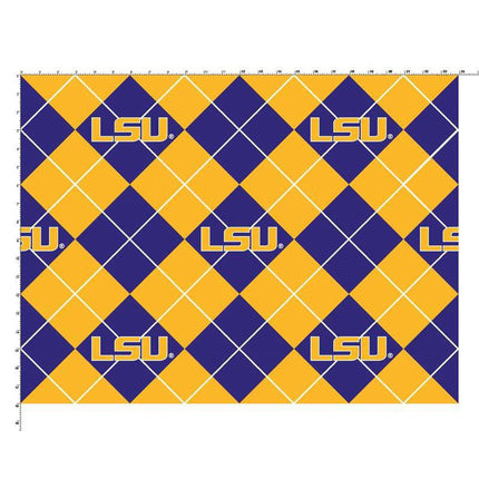 LSU Collage Fleece Fabric