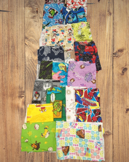 Assorted Character Flannel Fabric - 1 lb Scrap Bundle
