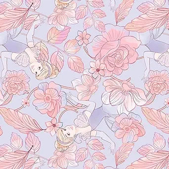 Single Layer Flannel Blanket - Cinderella Floral Cotton Pillowcase