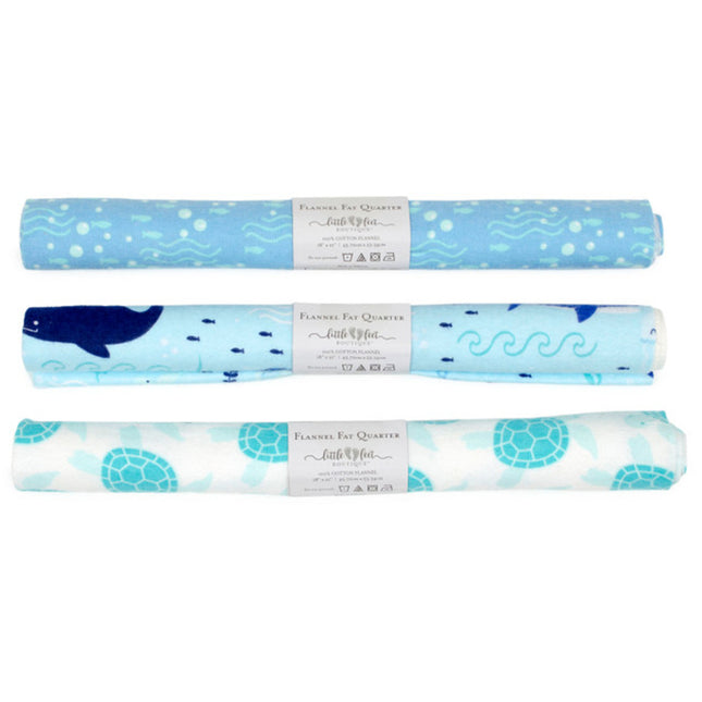 Sea Life Rolled Flannel Fat Quarter Bundle (6 Pieces)