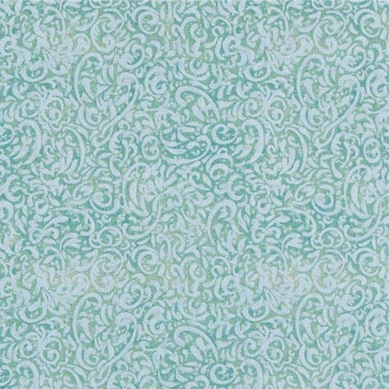 SW Iridescent Swirl Teal Cotton Fabric