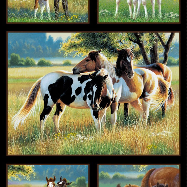 Pasture Buddies Horse (25" x 44") Panel Fabric