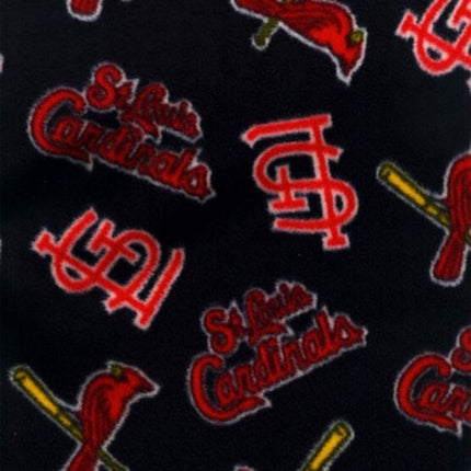 Cardinals Tossed Navy Blue Fleece Fabric