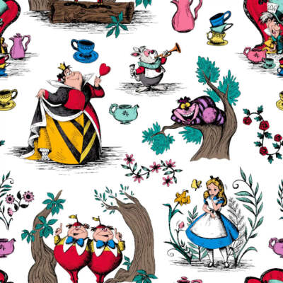Alice in Wonderland Toile Cotton Fabric