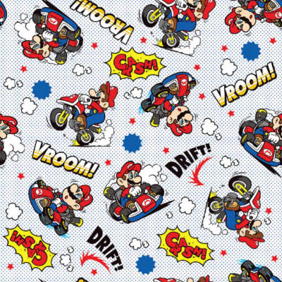 Springs Creative Mario Kart Cotton Fabric