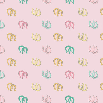 Lucky Horseshoes Multi Flannel Fabric