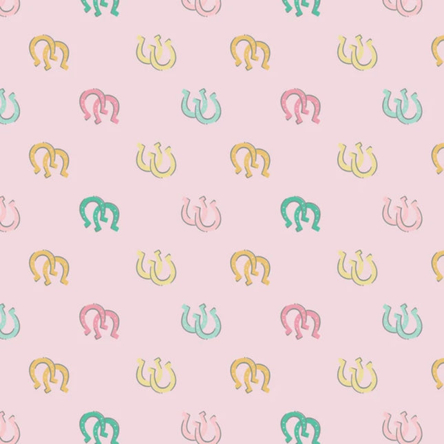 Lucky Horseshoes Multi Flannel Fabric