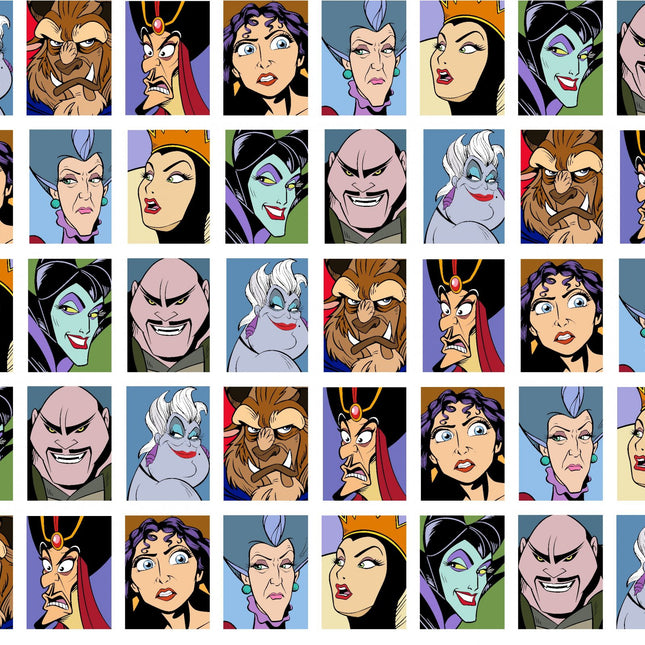 Disney Villains Grid Cotton Fabric