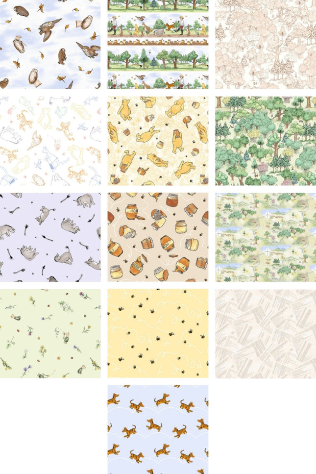 12 Fat Quarters – Assorted Classic Winnie Fat Quarter Bundle