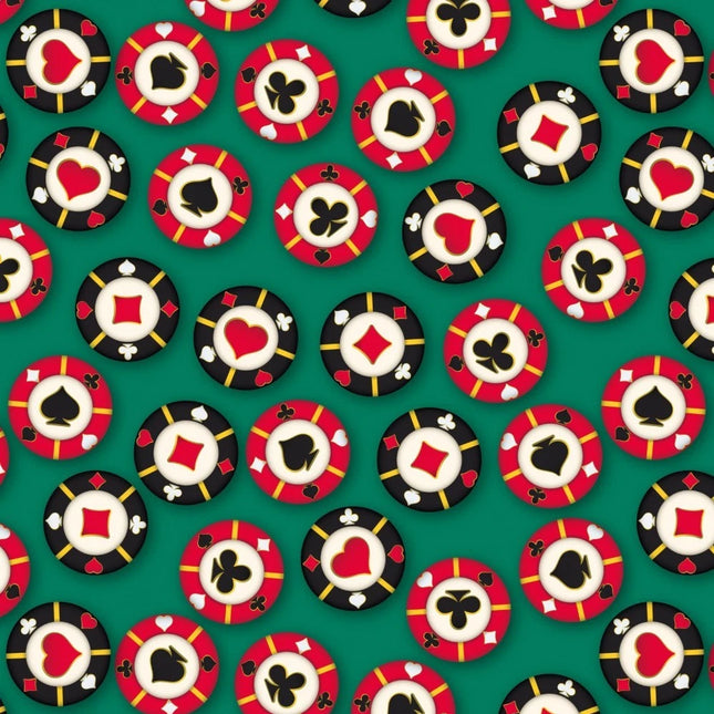 Casino Chips Cotton Fabric