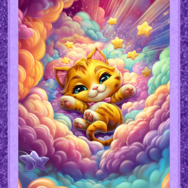 Twinkle Paws Cotton Panel Fabric