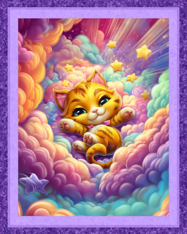 Twinkle Paws Cotton Panel Fabric