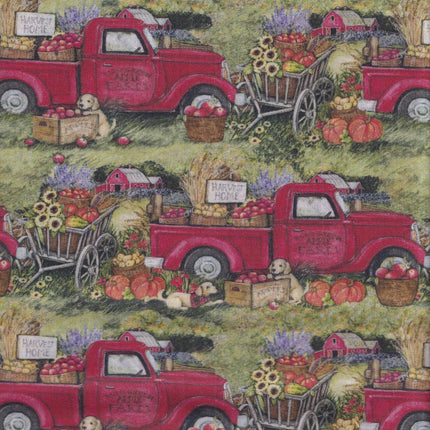 Handmade Placemat Or Table Runner Harvest Truck Allover