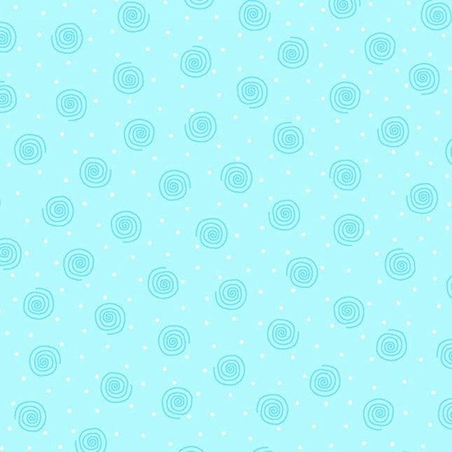 Swirl Baby Blue Flannel Fabric