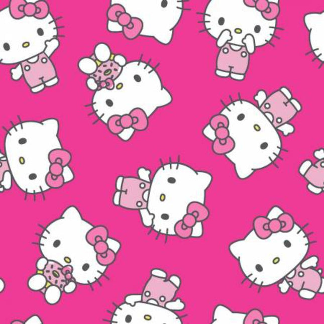 Hello Kitty Sweet Pink Cotton Fabric Curtain
