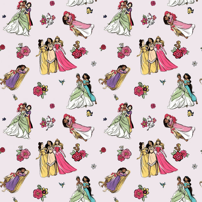 Princess Floral and Friends Cotton Fabric