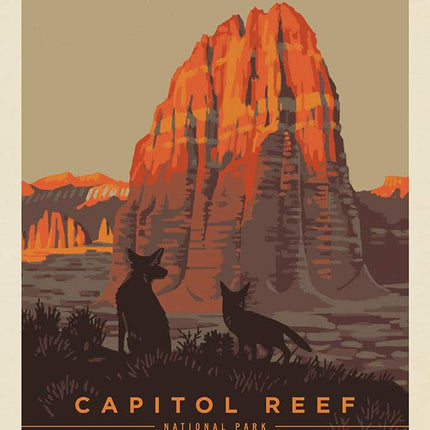 National Parks Capitol Reef Poster Panel Cotton Fabric