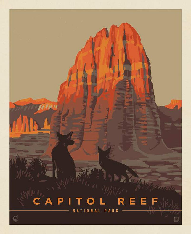 National Parks Capitol Reef Poster Panel Cotton Fabric