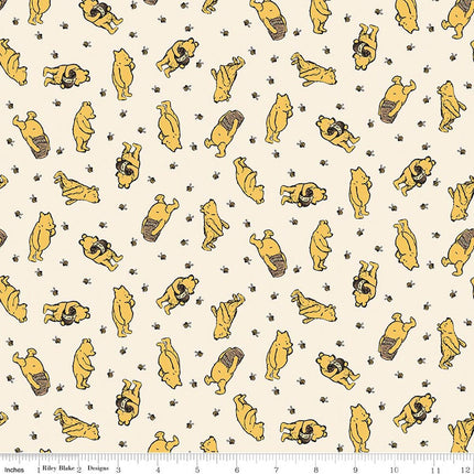 Flannel Winnie the Pooh Toss Cream Fabric