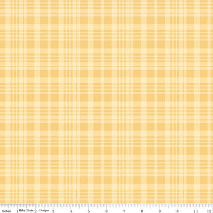 Winnie the Pooh Plaid Yellow Cotton Fabric