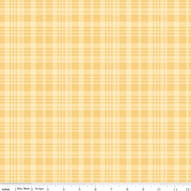 Winnie the Pooh Plaid Yellow Cotton Fabric