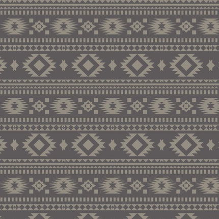 Textured Geo Stripe Charcoal Flannel Fabric