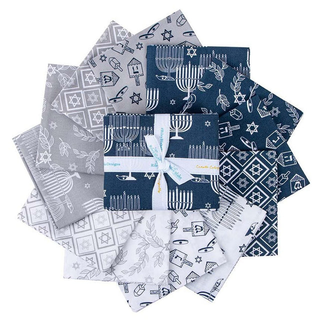 12 Fat Quarters - Assorted 8 Nights, 8 Lights Faith Fat Quarter Bundle