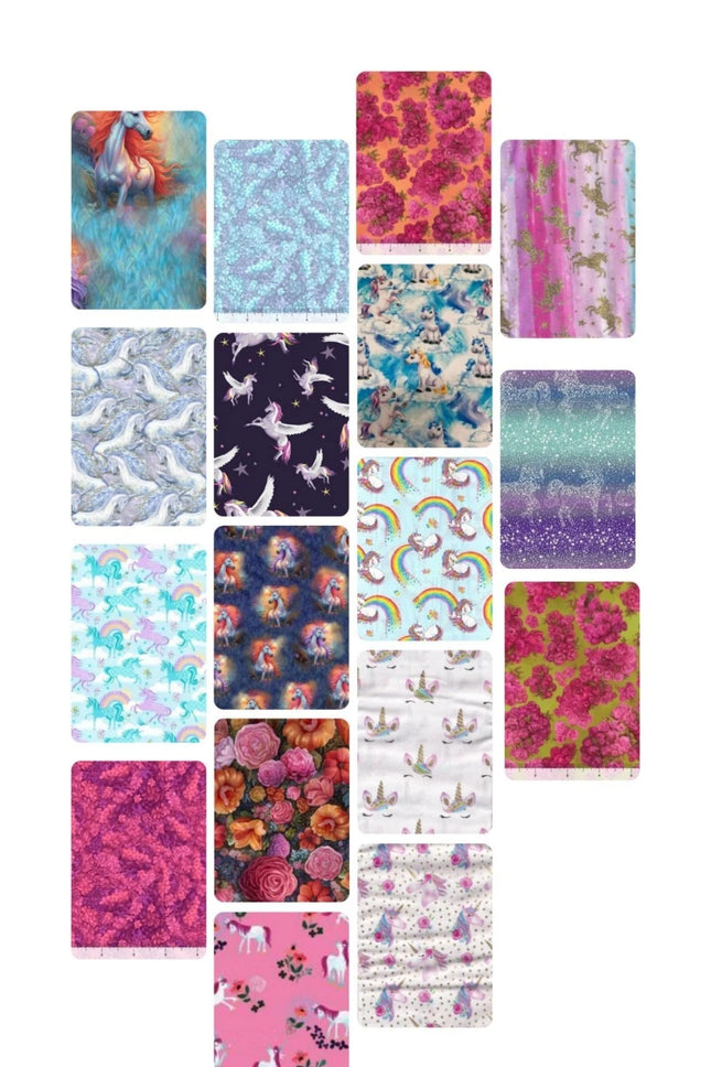 Assorted Unicorn Fabric - 1 lb Scrap Bundle