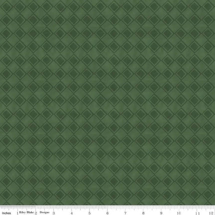 Come Let Us Adore Him Tonal Green Cotton Fabric