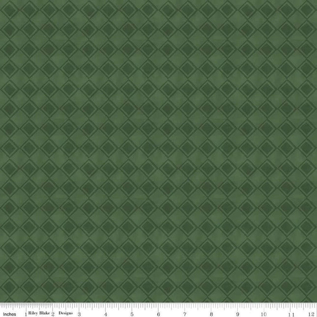 Come Let Us Adore Him Tonal Green Cotton Fabric