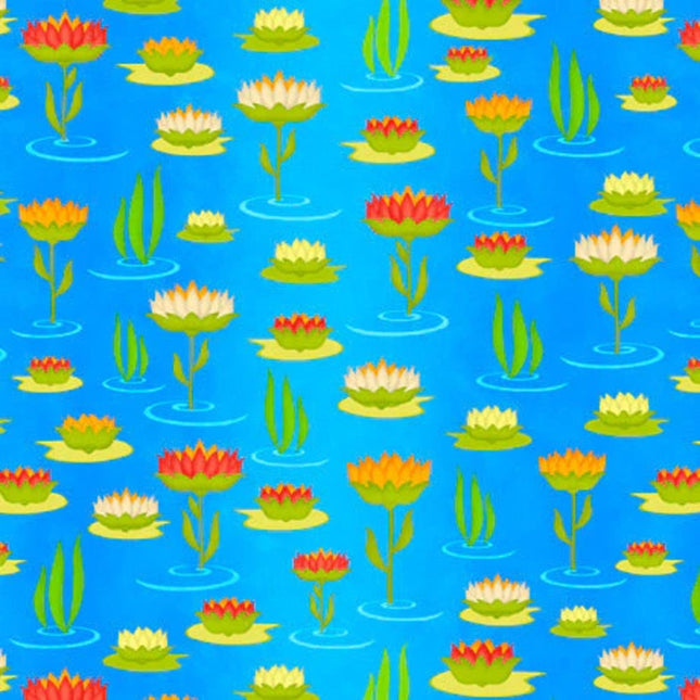 Pillowcase - Hip Hop Lotus Blue Cotton