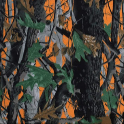 Handmade Single Layer 58"x 72" Fleece Throw Blanket "Deep woods Camouflage ”