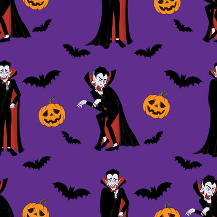 Spooky Allover - Purple Cotton Fabric