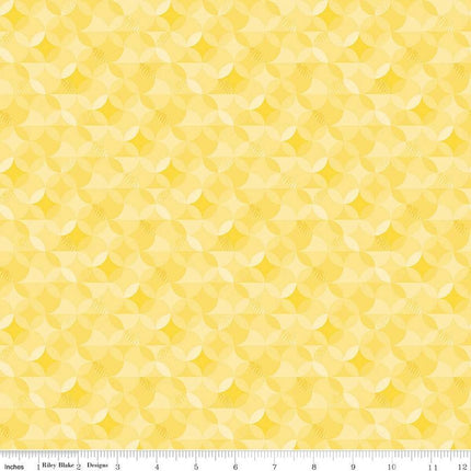 New Box of Crayons Kaleidoscope Yellow Cotton Fabric
