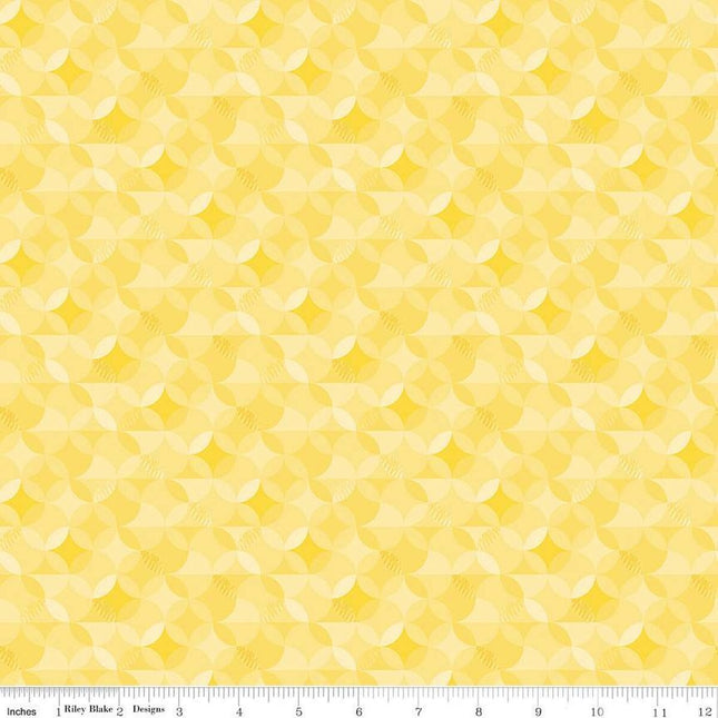 Pillowcase - New Box of Crayons Kaleidoscope Yellow Cotton